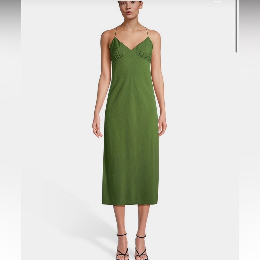 Elegant Green Spaghetti Strap Dress